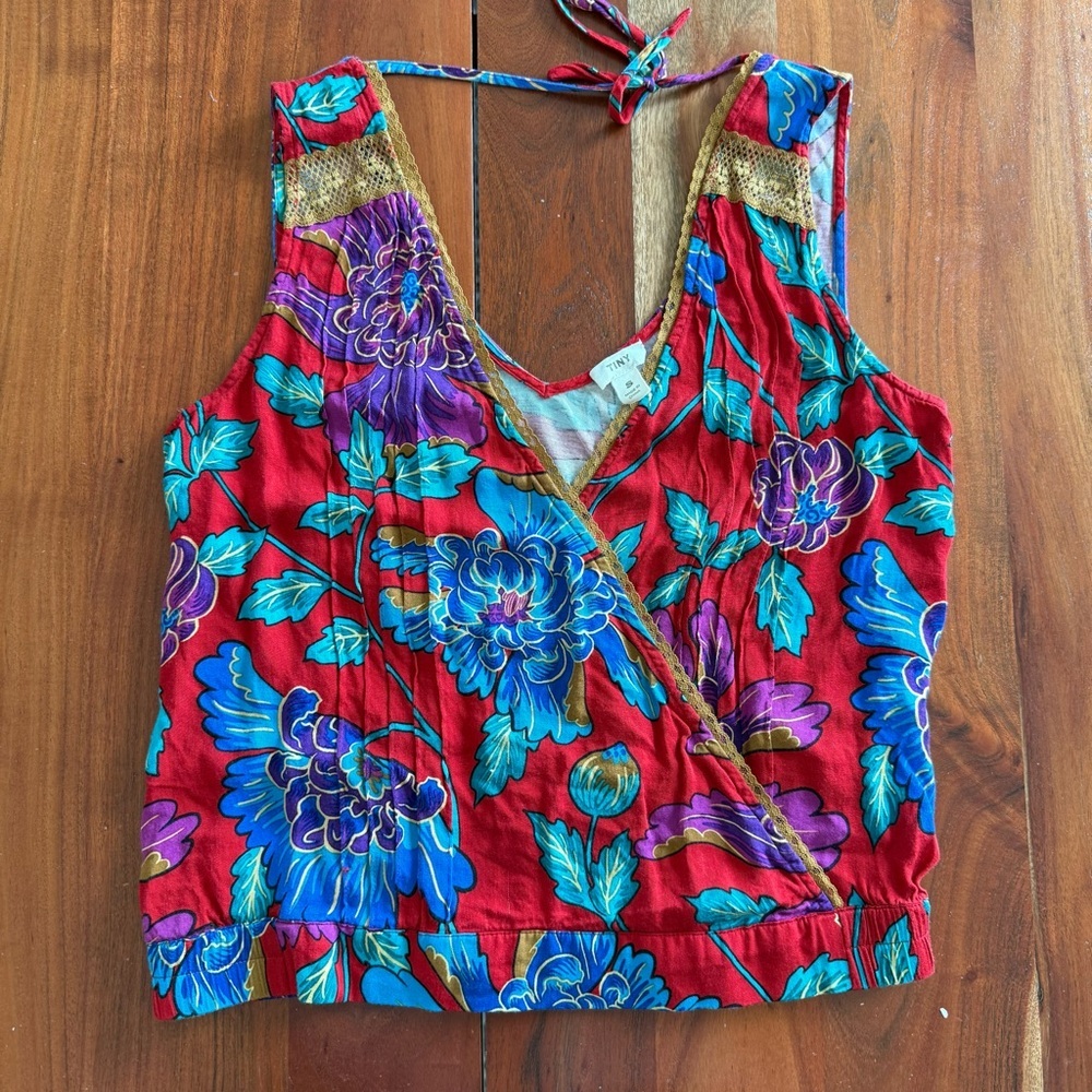 Tiny for Anthropologie Floral V-Neck Sleeveless Top - Picture 9 of 14